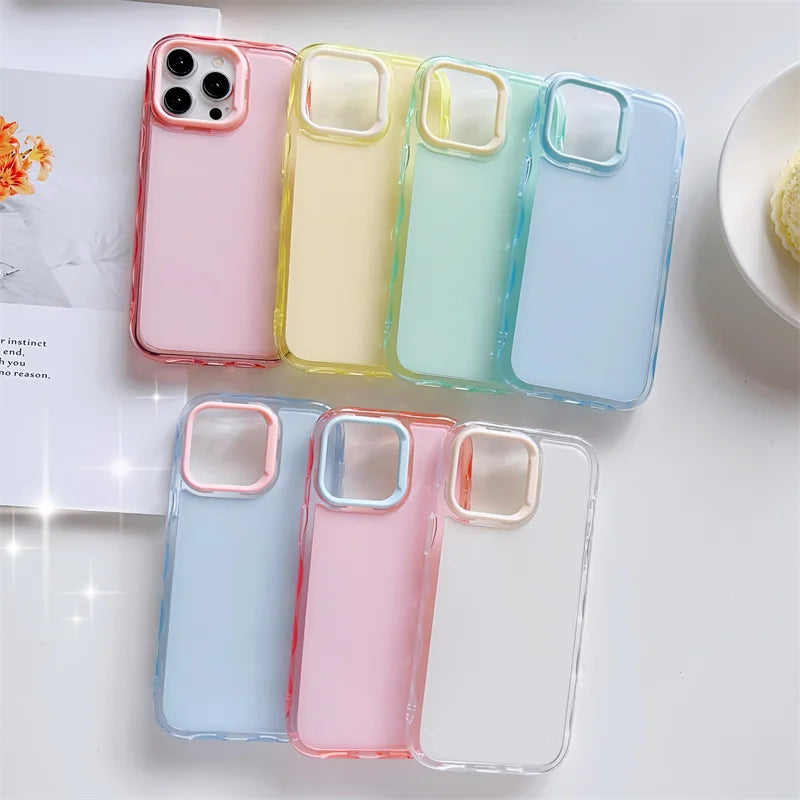 Candy Color Jelly Transparent Shockproof Phone Case