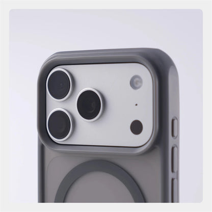 Matte Translucent MagSafe iPhone Case, Metal Holder Bumper