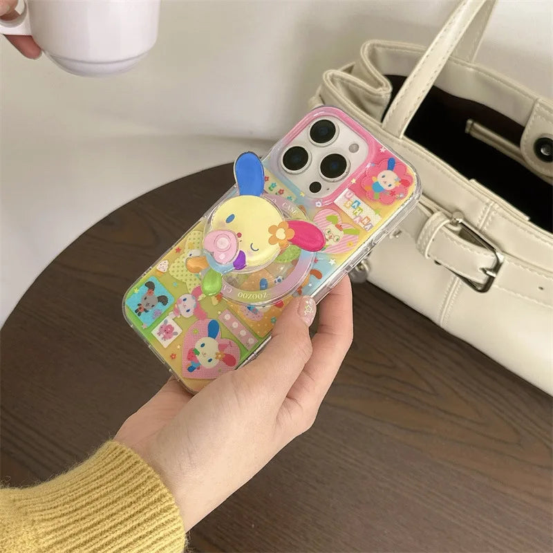 Rainbow Rabbit Dopamine Bunny Art Phone Case For Magsafe iPhone