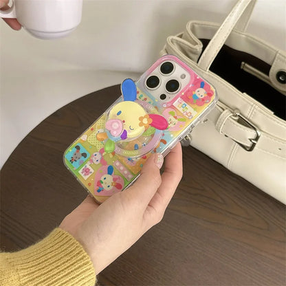Rainbow Rabbit Dopamine Bunny Art Phone Case For Magsafe iPhone
