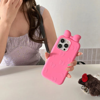 Cute 3D Cartoon Bowknot Phone Case For iPhone