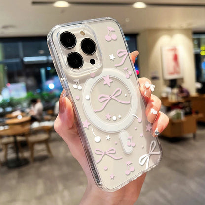 For Magsafe Wireless Charger Case For iPhone Air Cute Cherry Print Phone Cover