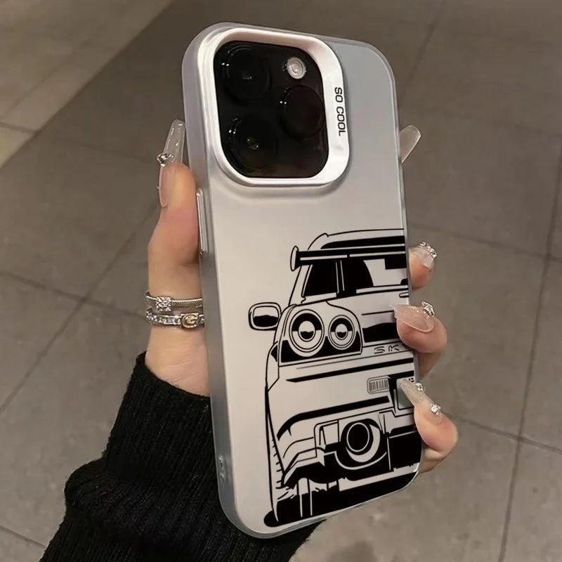 Cool Car Design Phone Case For iPhone Laser Silver Cover