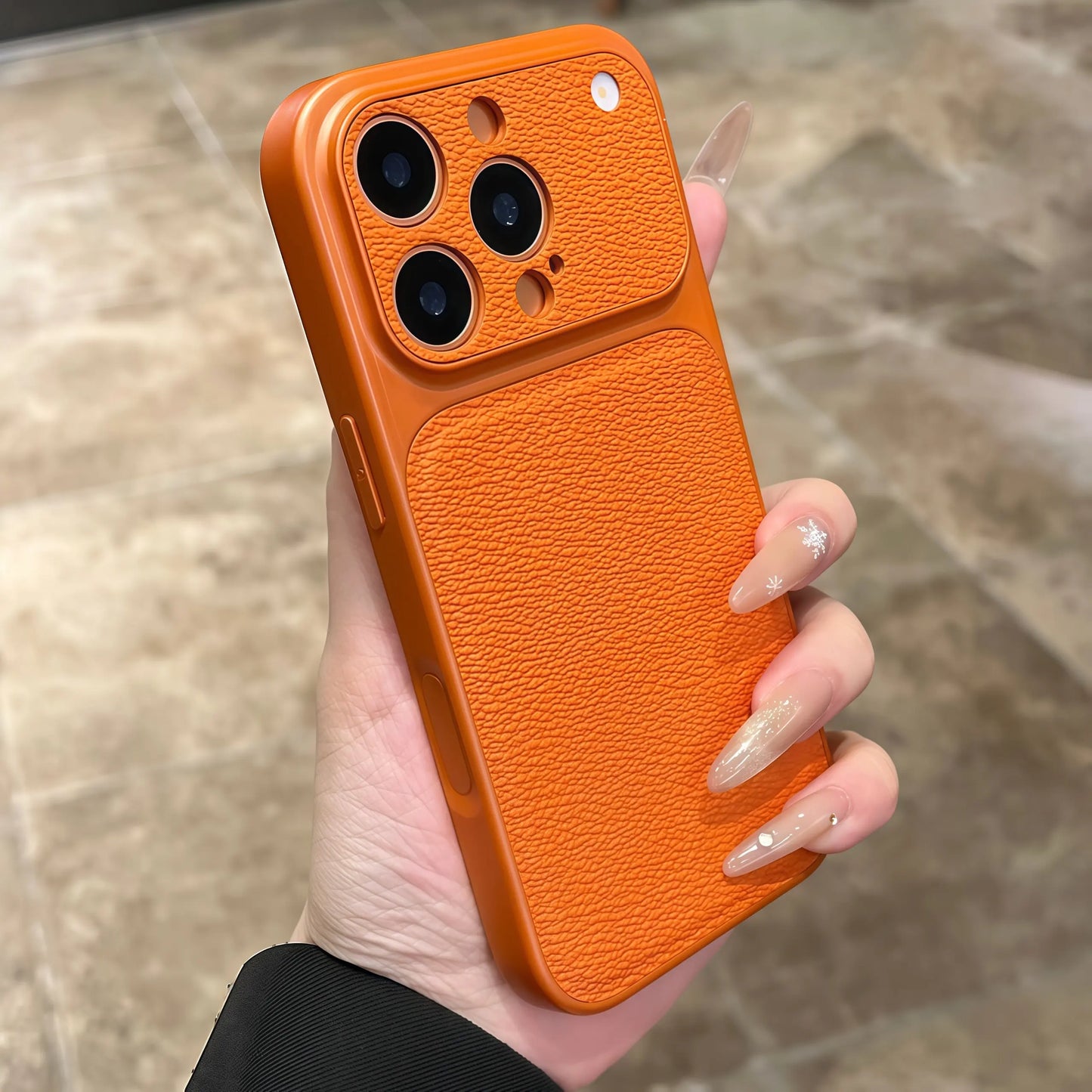 Original Matte Leather Texture Phone Case For iPhone Camera Protection Non Slip Shockproof Bumper Cover