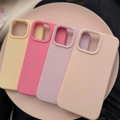 Dopamine Inspired Silicone Solid Color Simple Fashion Phone Case For iPhone Back Cover
