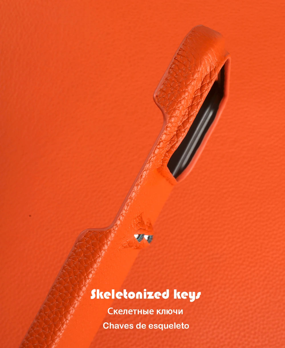 With Eyes Lychee Genuine Leather Case For iPhone