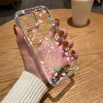 Clear Phone Cases Fundas Flower Soft Back Cover For iPhone