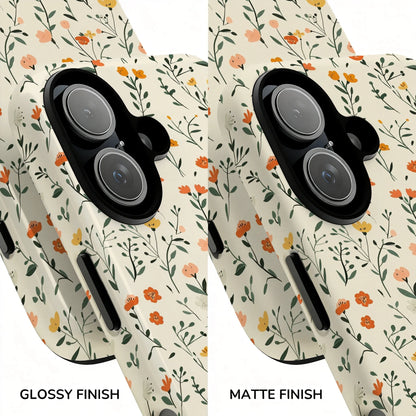 Pastel Cottage Floral Magnetic 2 In 1 Shockproof Case For iPhone Compatible With Magsafe Cover