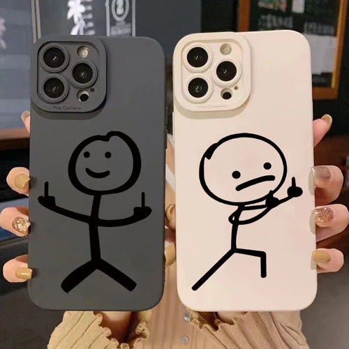 Cute Cartoon Matte Silicone Phone Case For iPhone