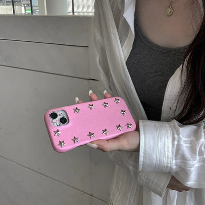 Cowboy Metal Star Leather Shockproof Case For iPhone