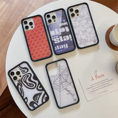 Wildflower 3D Web English Skull Head Phone Case For iPhone