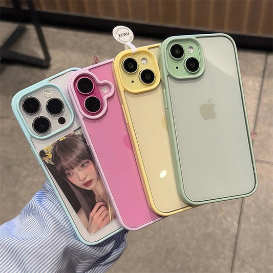 Luxury Clear Candy Color Case For iPhone Clear Acrylic Bumper Protection Cases Cover
