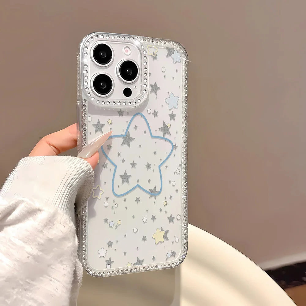 INS Polka Dot Glitter Clear Phone Case For iPhone