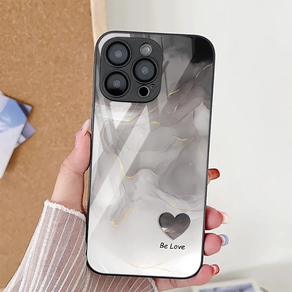 Marble Pattern Butterfly Phone Case For iPhone