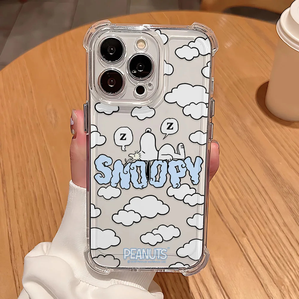 Snoopy Four Corner Anti Fall Airbag Shell Case For iPhone