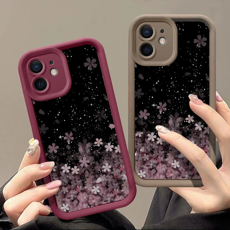 Gradient Cherry Blossom Phone Case for iPhone Soft Cover
