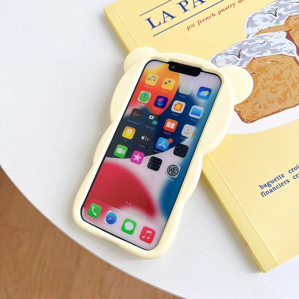 Cartoon Rilakkuma Bear Silicone Soft Cover Case For iPhone