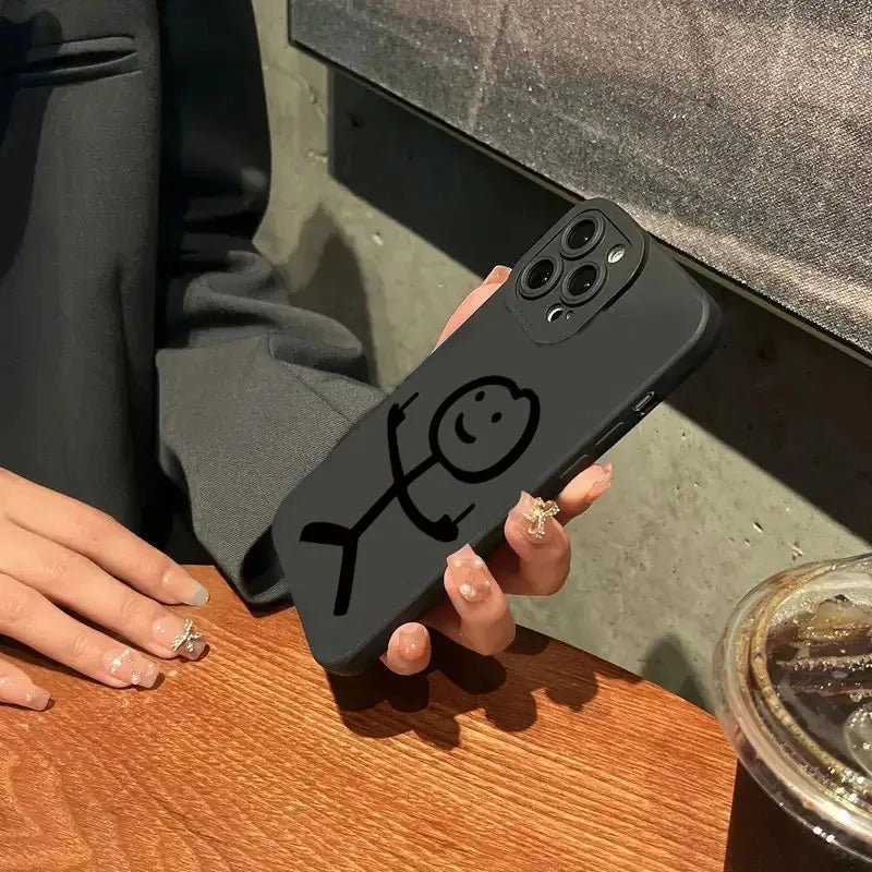 Cute Cartoon Matte Silicone Phone Case For iPhone