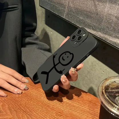 Cute Cartoon Matte Silicone Phone Case For iPhone
