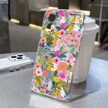 Clear Phone Cases Fundas Flower Soft Back Cover For iPhone