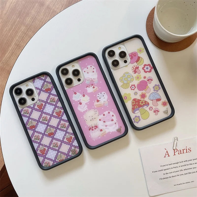 Wildflower 3D Cake Mushrooms Phone Case For iPhone