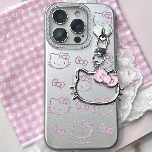 Cute Hello Kitty Electroplate Silver Phone Case