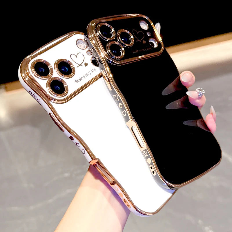 Plated Soft Wave Phone Case For iPhone