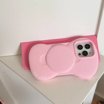 Pink Cute Bow Silicone Phone Case Fashion Creative For  iPhone