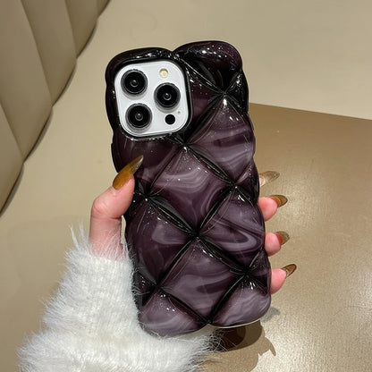 Fashion Gradient Glitter Cubes Grid Pattern Phone Case