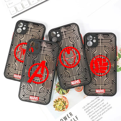 Marvel Avengers Logo Matte Translucent Case For iPhone
