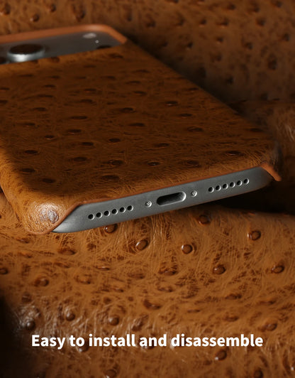 Ostrich Genuine Leather Case For iPhone