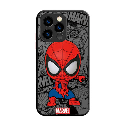 Cute Marvel Spider Man Iron Man Matte Phone Case For iPhone