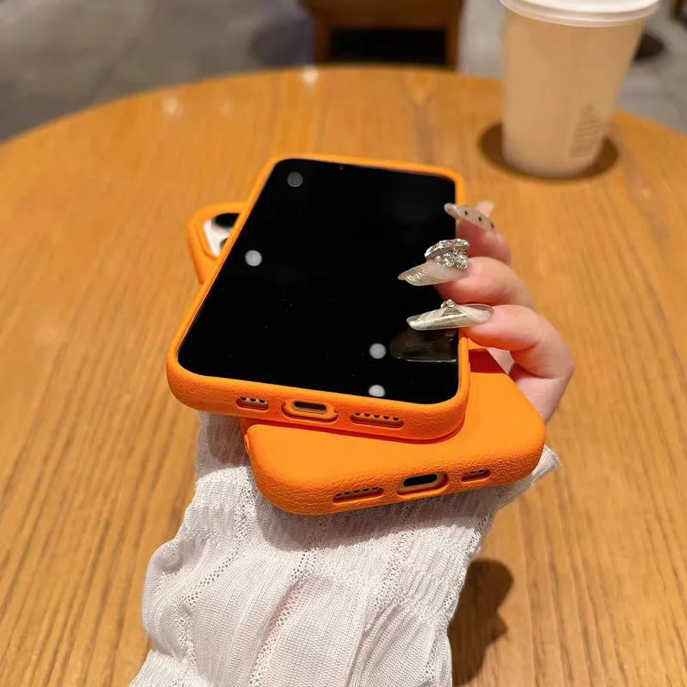 INS Polka Dot Phone Case For iPhone Candy Color Lichee Pattern Silicone Cover