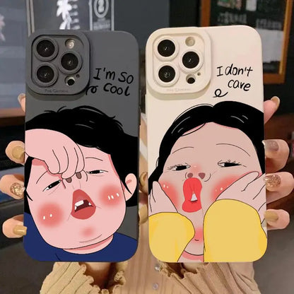 Funny Boy Cute Girl Couple Phone Case