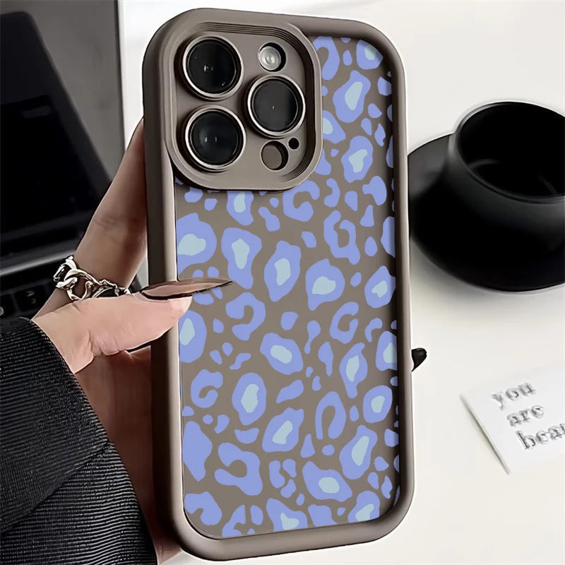 Leopard Patterned Case For iPhone Shockproof Bumper Phone Cover Coque