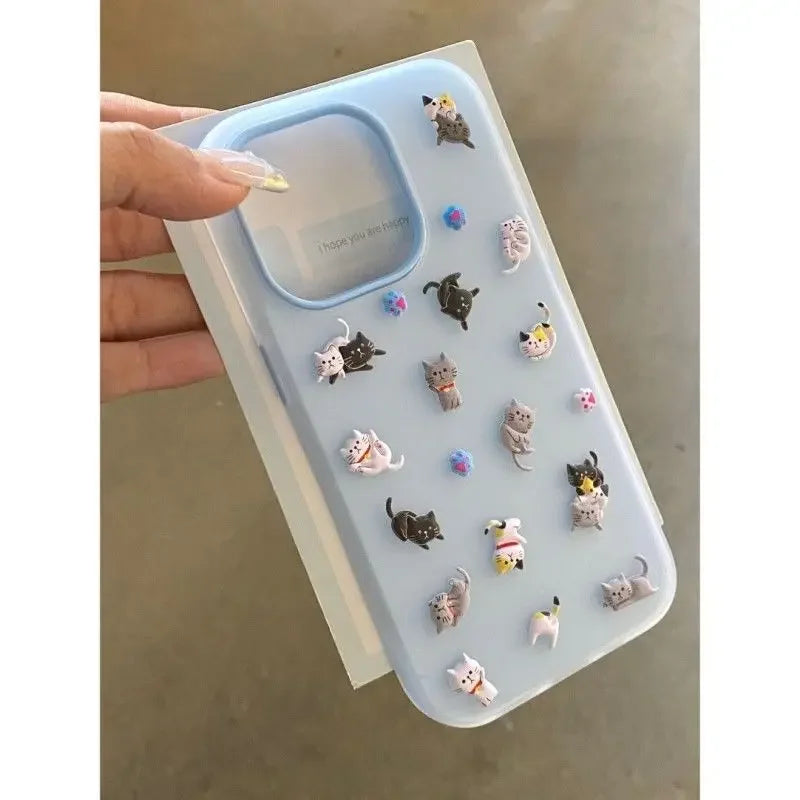 Cartoon Cat DIY Stickers Compatible Phone Case