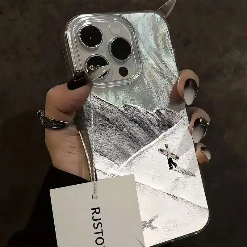 Creative Mountain Ski Design iPhone Case Shockproof Bumper Protective Cover