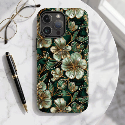 Luxury Botanical Magnetic Phone Case Compatible With iPhone Double Layer Protective Cover