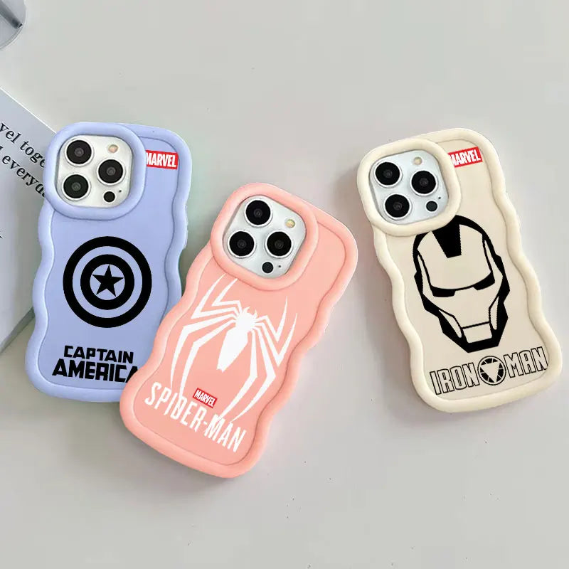 Spiderman Ironman Logo Marvel Candy Color Phone Case For iPhone
