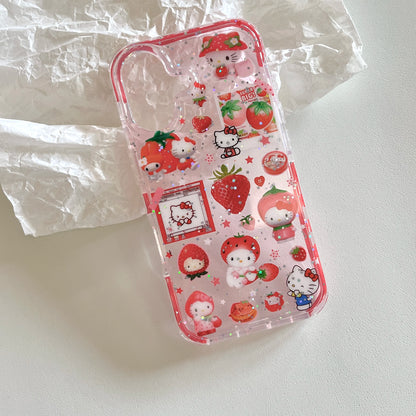 New Hot Red Strawberry Hello Kitty Cat Phone Case