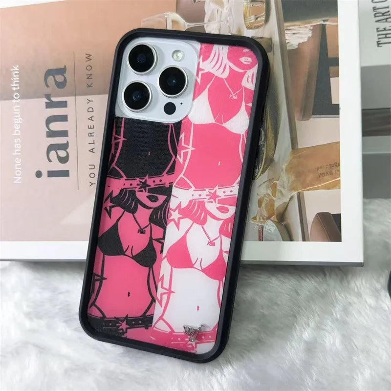 Wildflower Ins 3D Bikini Girl Poker A Flower Phone Case For iPhone