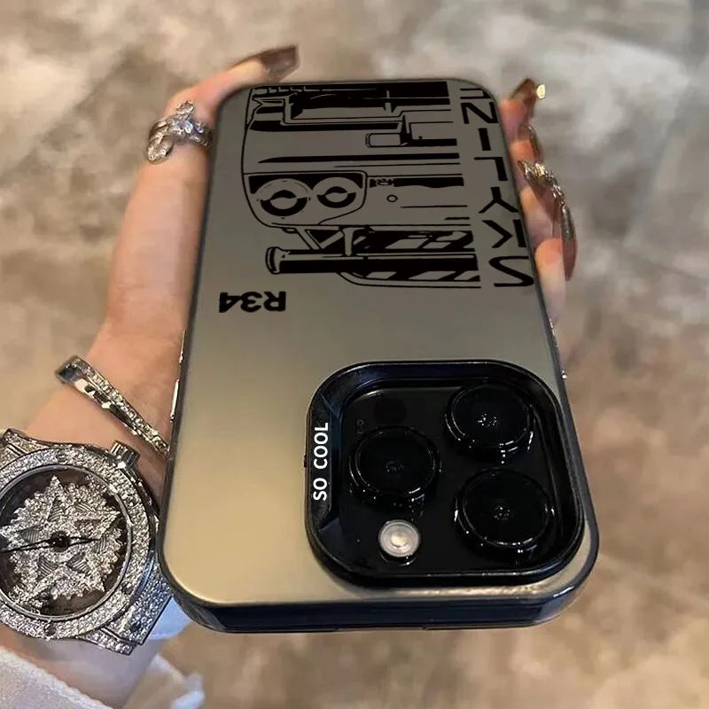 Cool Car Design Phone Case For iPhone Laser Silver Cover