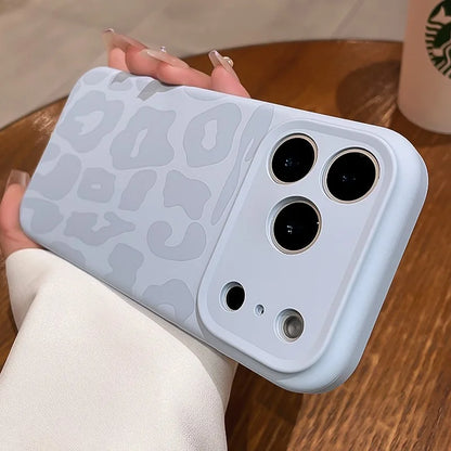 Leopard Liquid Silicone iPhone Case with Camera Control