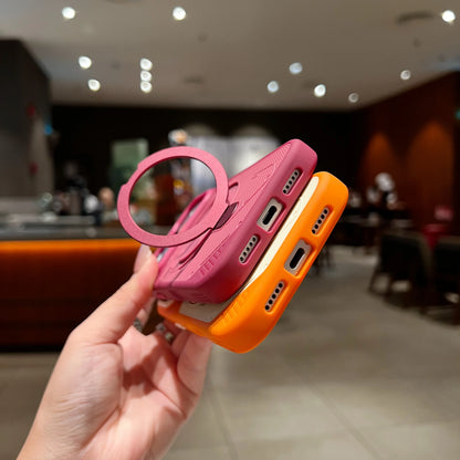 Two- Color Magnetic Kickstand Phone Case For iPhone
