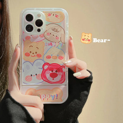 Cartoon Graffiti Invisible Stand Phone Case For iPhone