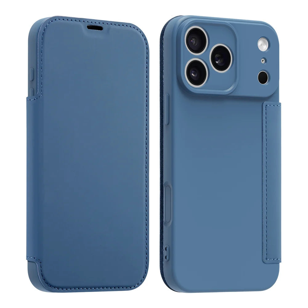 Luxury Leather Original Liquid Silicone Flip Wallet Card Case For iPhone