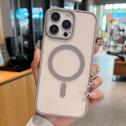 Luxury For Magsafe Magnetic Wireless Charge Case For iPhone Transparent PC Hard Back Cover