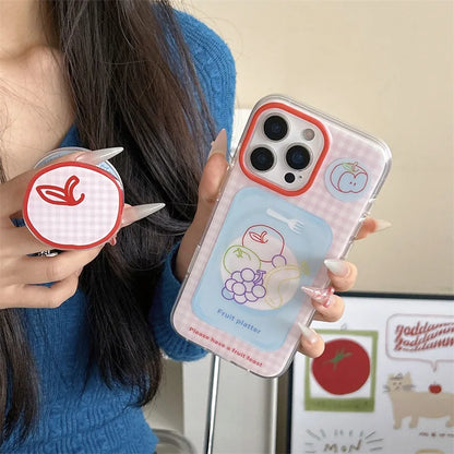 Summer Fruit Banana Grape Apple Graffiti Retro plaid Phone Case