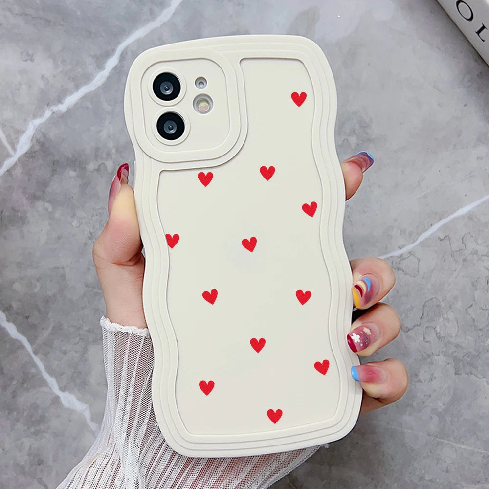 Love Heart Wave Phone Case For iPhone