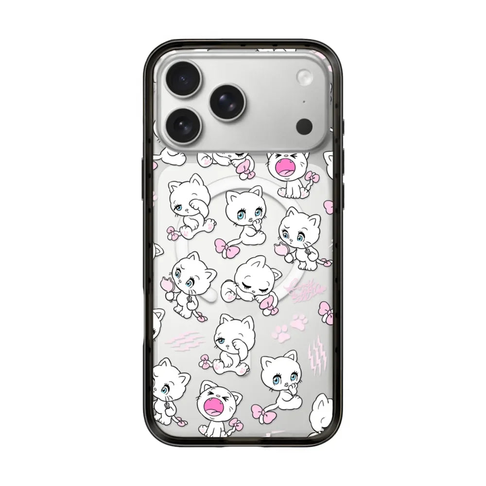 Cartoon Rabbits Pink Hearts Acrylic Phone Cover For IPhone